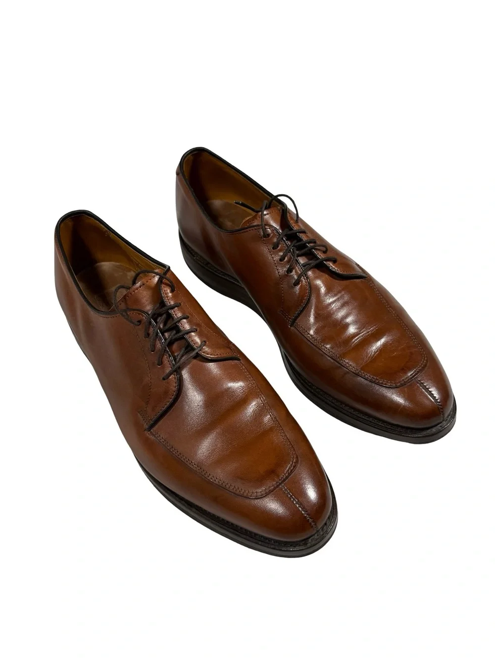 Allen Edmonds Delray Brown Leather Split Toe Derby Dress Shoes Mens 10.5 D USA